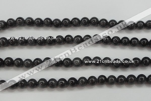 CBJ503 15.5 inches 8mm round black jade beads wholesale