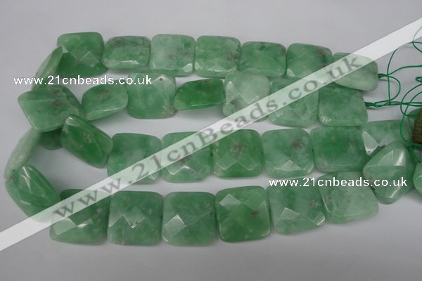 CBJ51 15.5 inches 25*25mm faceted square jade beads wholesale