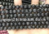 CBJ559 15.5 inches 8mm round black jade beads wholesale