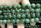 CBJ633 15.5 inches 10mm round Russian green jade beads wholesale