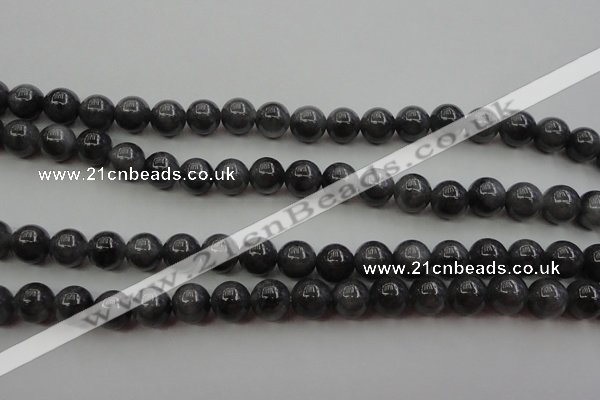 CBJ651 15.5 inches 8mm round black jade beads wholesale