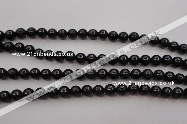 CBJ657 15.5 inches 8mm round black jade beads wholesale