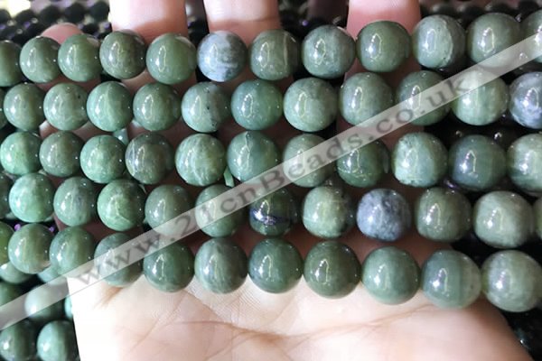 CBJ703 15.5 inches 10mm round green jade beads wholesale