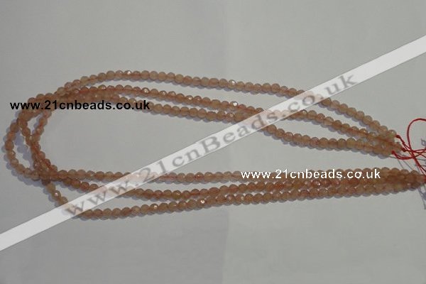 CBQ07 15.5 inches 4mm faceted round strawberry quartz beads
