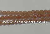 CBQ08 15.5 inches 6mm faceted round strawberry quartz beads