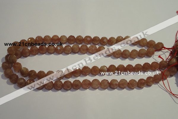 CBQ09 15.5 inches 8mm faceted round strawberry quartz beads