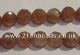 CBQ10 15.5 inches 10mm faceted round strawberry quartz beads