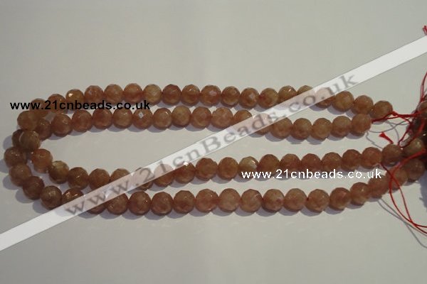 CBQ10 15.5 inches 10mm faceted round strawberry quartz beads