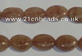 CBQ20 15.5 inches 10*14mm oval strawberry quartz beads wholesale