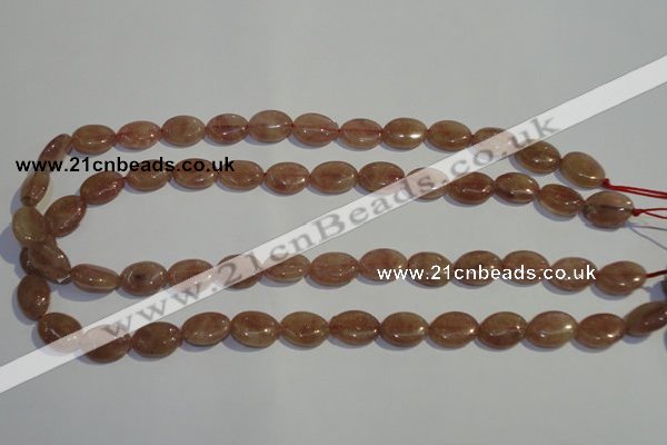 CBQ20 15.5 inches 10*14mm oval strawberry quartz beads wholesale