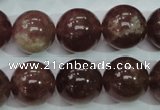 CBQ206 15.5 inches 16mm round strawberry quartz beads wholesale