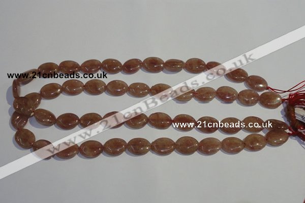 CBQ21 15.5 inches 12*16mm oval strawberry quartz beads wholesale