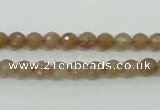 CBQ211 15.5 inches 6mm faceted round strawberry quartz beads