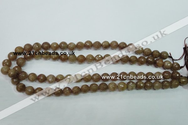 CBQ213 15.5 inches 10mm faceted round strawberry quartz beads