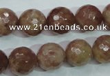 CBQ215 15.5 inches 14mm faceted round strawberry quartz beads