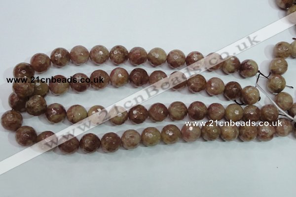 CBQ215 15.5 inches 14mm faceted round strawberry quartz beads