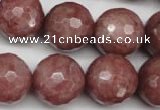 CBQ217 15.5 inches 18mm faceted round strawberry quartz beads