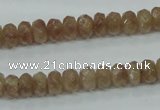 CBQ223 15.5 inches 5*8mm faceted rondelle strawberry quartz beads