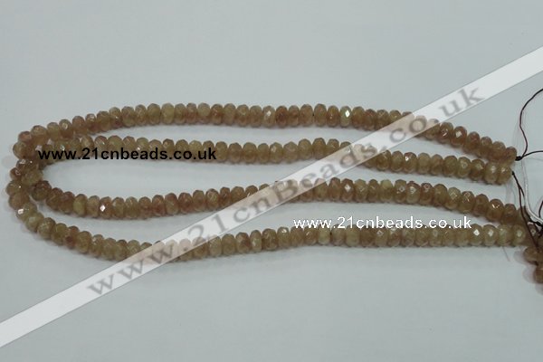 CBQ223 15.5 inches 5*8mm faceted rondelle strawberry quartz beads