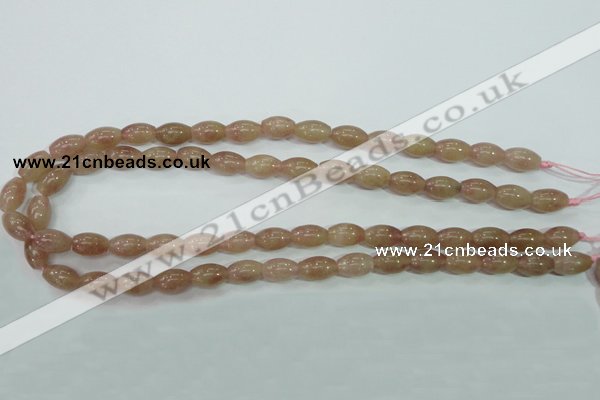 CBQ225 15.5 inches 8*12mm rice strawberry quartz beads