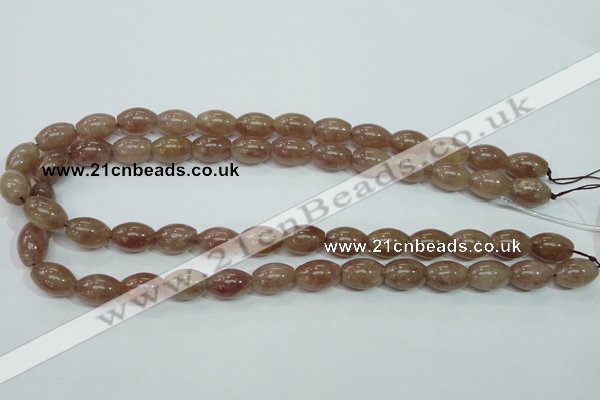 CBQ226 15.5 inches 10*14mm rice strawberry quartz beads