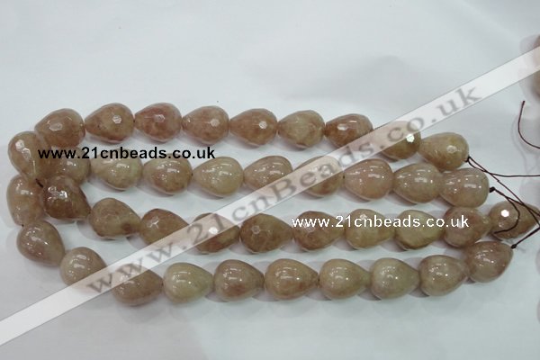 CBQ230 15.5 inches 16*20mm faceted teardrop strawberry quartz beads