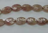 CBQ250 15.5 inches 8.5*12mm faceted oval strawberry quartz beads