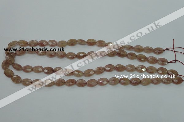 CBQ250 15.5 inches 8.5*12mm faceted oval strawberry quartz beads