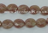 CBQ251 15.5 inches 10*12mm faceted oval strawberry quartz beads