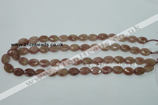 CBQ252 15.5 inches 10*14mm faceted oval strawberry quartz beads