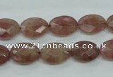 CBQ253 15.5 inches 12*16mm faceted oval strawberry quartz beads