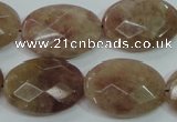 CBQ254 15.5 inches 18*25mm faceted oval strawberry quartz beads