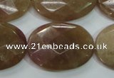 CBQ255 15.5 inches 22*30mm faceted oval strawberry quartz beads