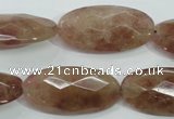 CBQ258 15.5 inches 15*30mm faceted marquise strawberry quartz beads