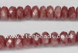 CBQ265 15.5 inches 5*10mm faceted rondelle strawberry quartz beads