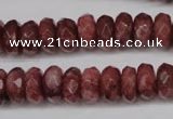 CBQ266 15.5 inches 6*10mm faceted rondelle strawberry quartz beads