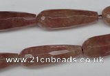 CBQ275 15.5 inches 10*30mm faceted teardrop strawberry quartz beads