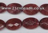 CBQ278 15.5 inches 13*18mm faceted oval strawberry quartz beads