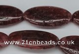 CBQ285 15.5 inches 20*40mm oval strawberry quartz beads