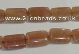 CBQ30 15.5 inches 10*14mm rectangle strawberry quartz beads