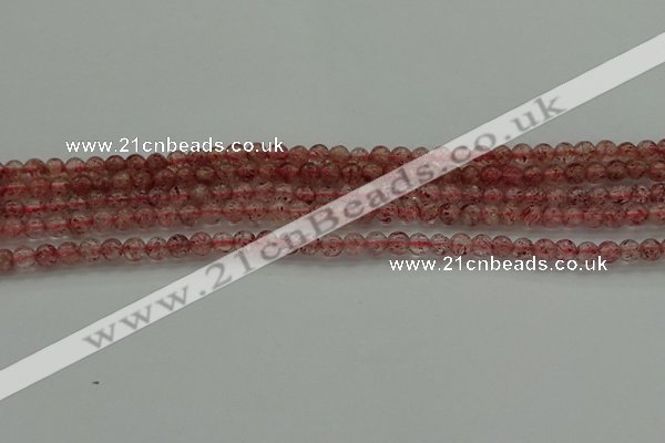 CBQ300 15.5 inches 4mm round natural strawberry quartz beads