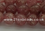 CBQ303 15.5 inches 10mm round natural strawberry quartz beads