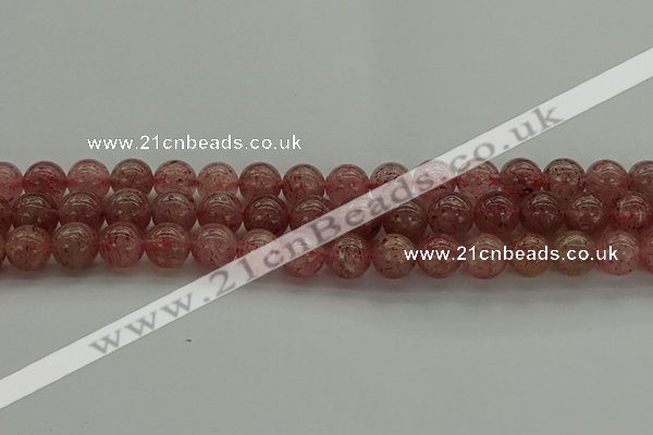 CBQ303 15.5 inches 10mm round natural strawberry quartz beads