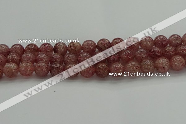 CBQ304 15.5 inches 12mm round natural strawberry quartz beads