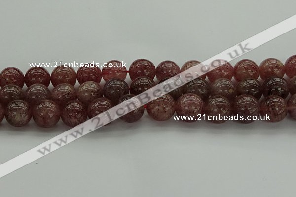 CBQ305 15.5 inches 14mm round natural strawberry quartz beads