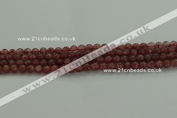 CBQ311 15.5 inches 6mm round natural strawberry quartz beads