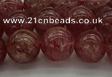 CBQ313 15.5 inches 10mm round natural strawberry quartz beads