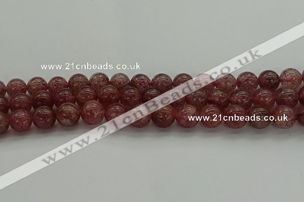 CBQ313 15.5 inches 10mm round natural strawberry quartz beads