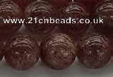 CBQ314 15.5 inches 12mm round natural strawberry quartz beads