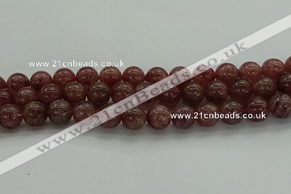 CBQ314 15.5 inches 12mm round natural strawberry quartz beads